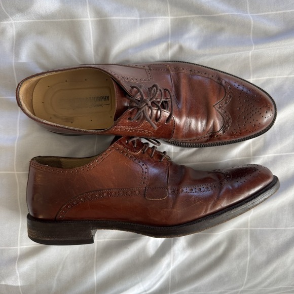 Johnston & Murphy Other - 10.5 M Johnson & Murphy Italy Mens Brown Cap Toe Oxford Dress Shoes Lace Up EUC